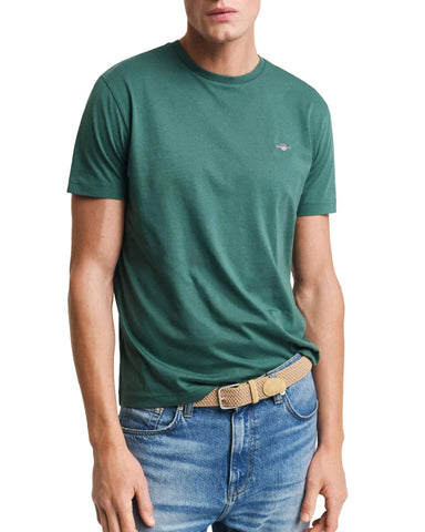 GANT Men's Reg Shield SS T-Shirt, Woody Green, XL