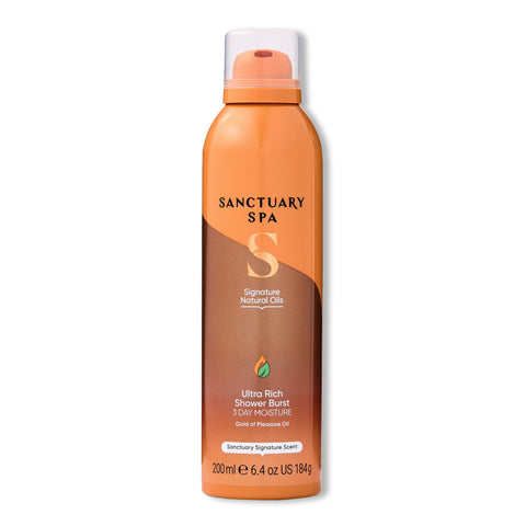 Sanctuary Spa Signature Natural Oils Ultra Rich Shower Burst, No Mineral Oil, Cruelty Free and Vegan Foaming Body Wash, 200ml