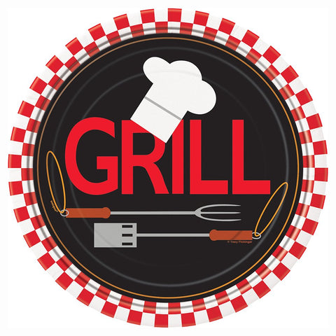 Backyard BBQ Dessert Paper Plates - 7", 8 Pcs
