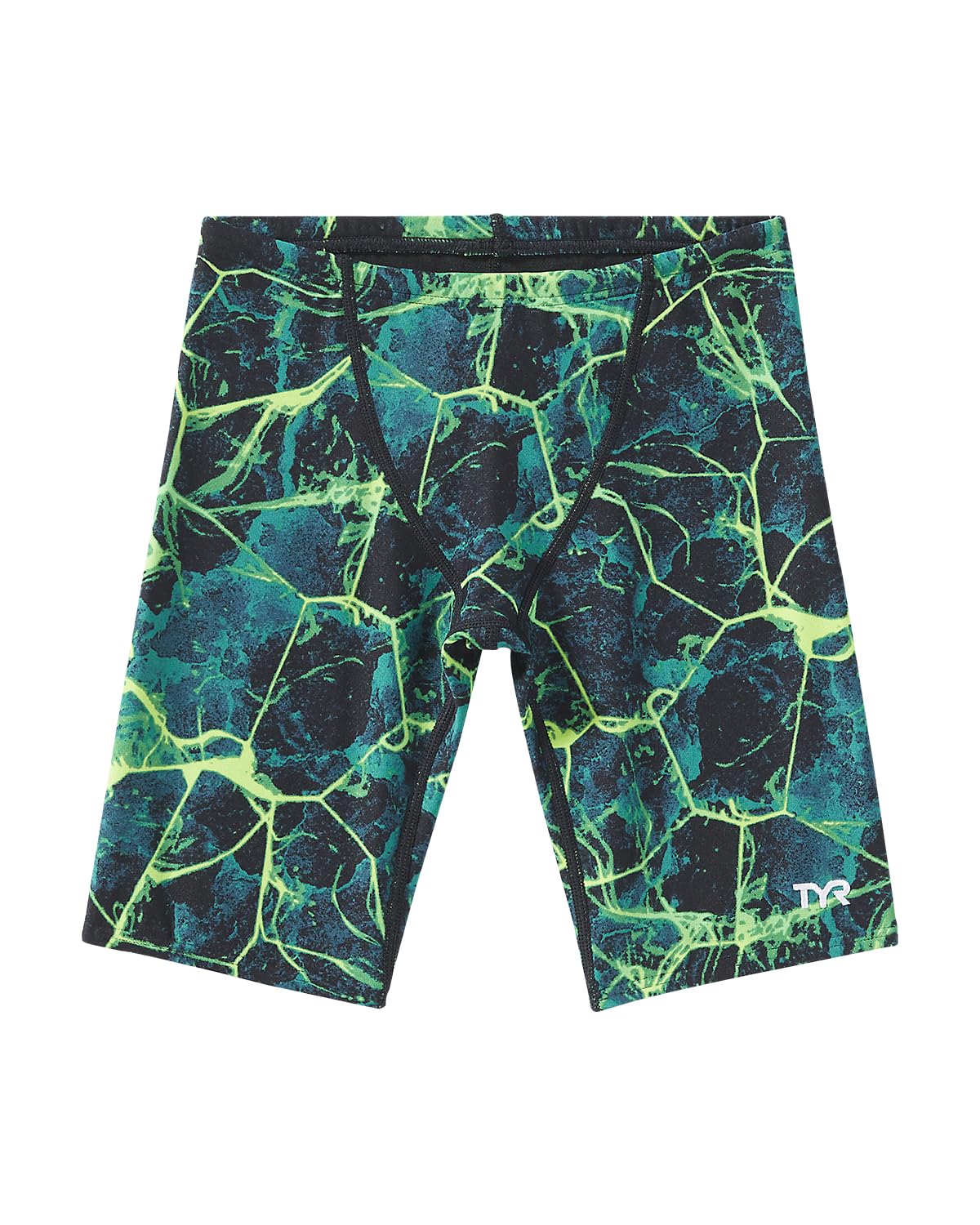 TYR Boys' Durafast Elite Jammer Swimsuit, Green/Synapse, 24