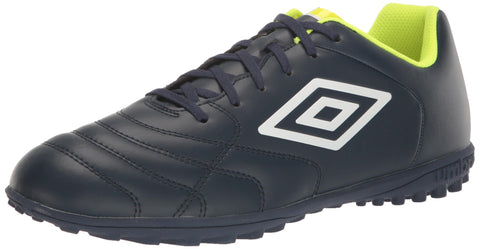 Umbro Men's Classico XI TF Soccer Turf Shoe, Navy/White/Safety Yellow, 9