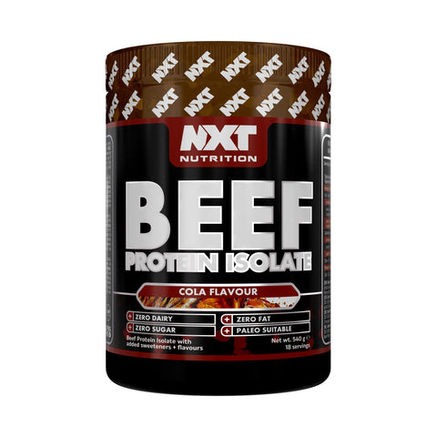 NXT Nutrition Beef Protein Isolate 540g - High Protein Powder in Natural Amino Acids - Paleo, Keto Friendly - Dairy, Lactose and Gluten Free | 540g (Cola)