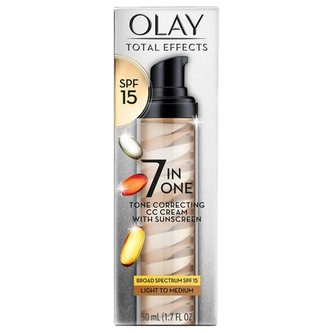 Olay Total Effects 7-In-1 Tone Correcting Uv Moisturizer, Light To Medium - 1.7 Oz