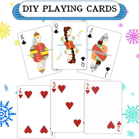 3 Pairs Standard Blank Playing Cards, DIY Personalized Playing Cards Printable White Cards for Boys Girls Party Favor Present Exchange (Poker Size, Gloss Finish)