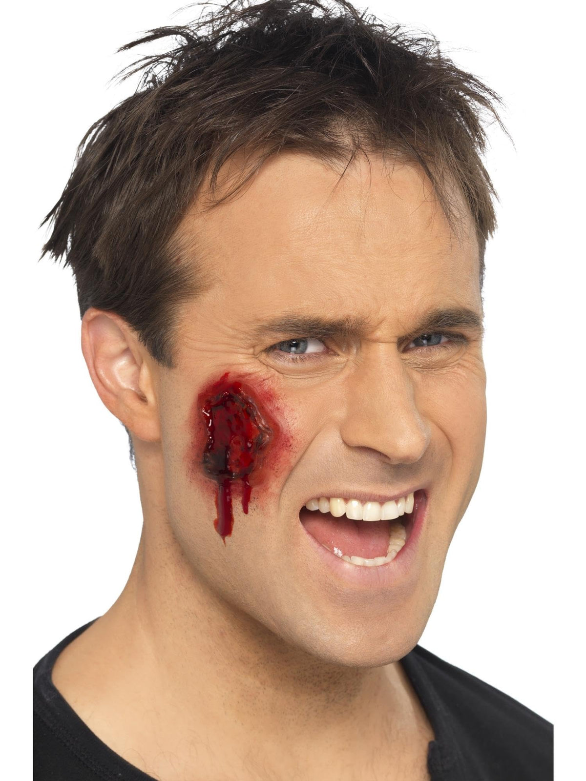 Smiffys Make-Up FX, Gory Wounds, Red Self Adhesive, 12 Pieces, Cosmetics and Disguises Fancy Dress, Zombie Dress Up Cosmetics & Disguises.