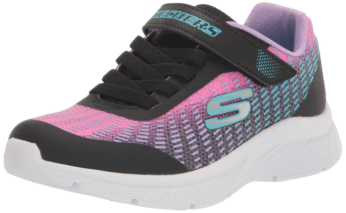Skechers Kids Girls Microspec Plus-Disco Dreami Sneaker, Black/Multi, 11 Little Kid