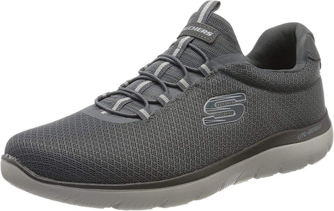 Skechers Men's Mid-Top Trainers, Grey Charcoal Mesh Trim Charcoal, 9.5