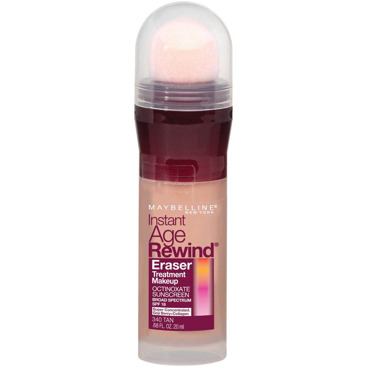 Maybelline New York Instant Age Rewind Eraser Treatment Makeup, Tan 340, 0.68 Fluid Ounce