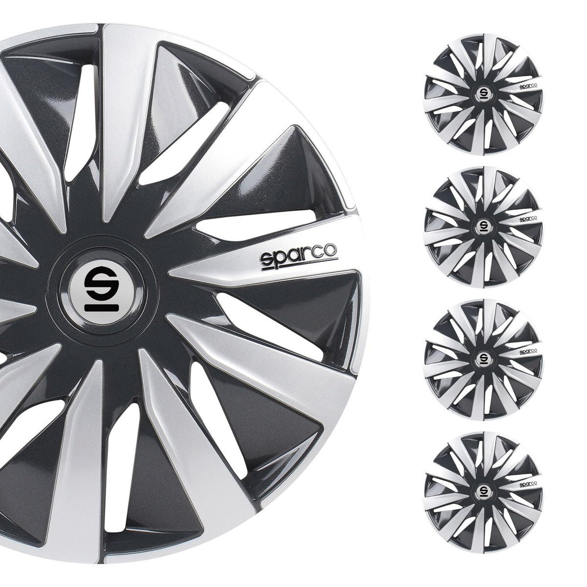 Sparco SPC1691GRSV Set Wheel Covers Lazio 16-inch Grey/Silver
