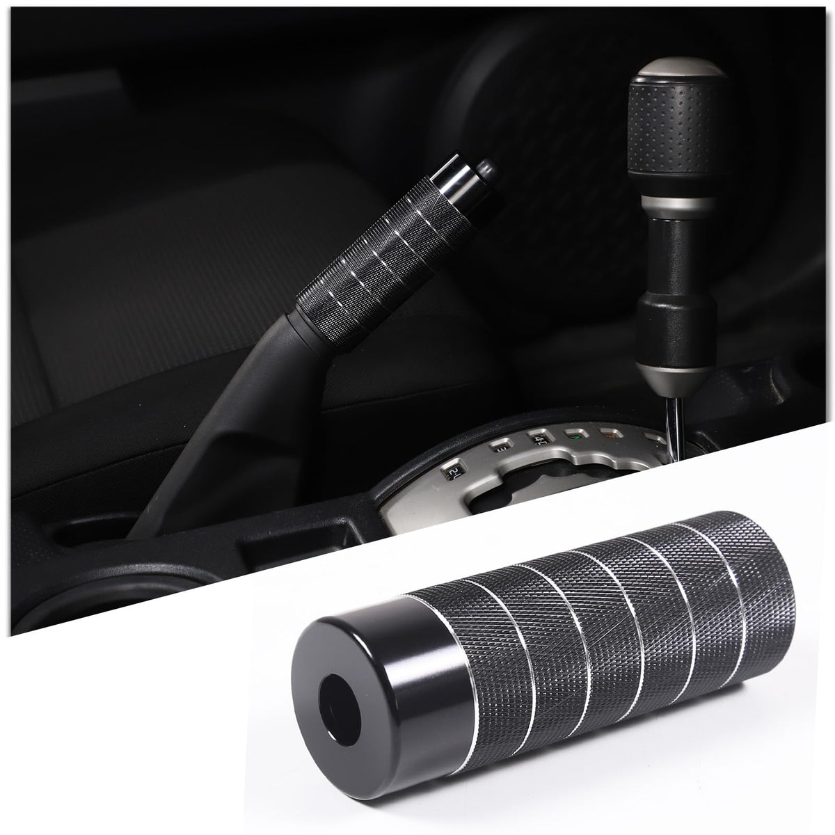 Fgtagtal Suitable for Toyota FJ Cruiser 2007-2021 Handbrake Cover, Aluminum Alloy Handbrake Grips Cover Trim, Interior Handle Brake Protection (Black)