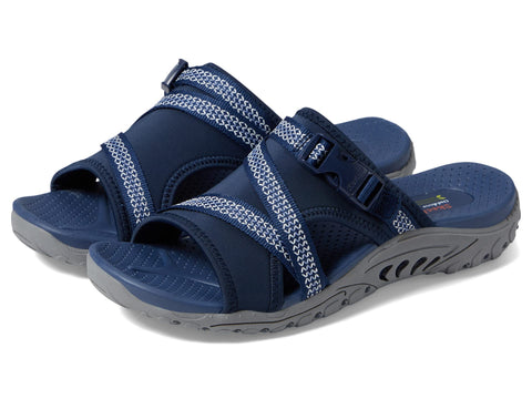 Skechers Women's Reggae-Slide Thru Sport Sandal, Navy, 9
