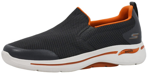 Skechers Men's Gowalk Arch Fit-Athletic Slip-on Casual Loafer Walking Shoe Sneaker, Charcoal/Orange, 14