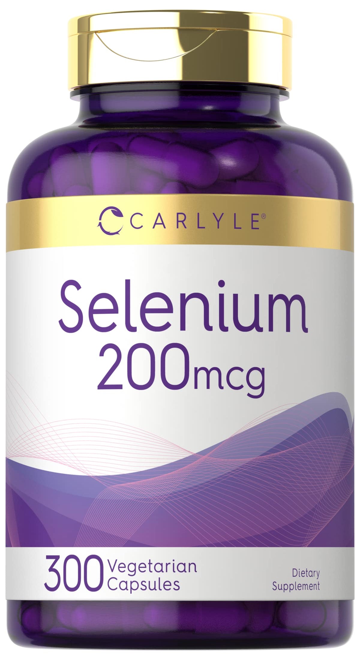 Carlyle Yeast Free Selenium Supplement | 200mcg | 300 Capsules | Vegetarian, Non-GMO, and Gluten Free Mineral Formula | L-Selenomethionine | Value Size