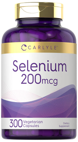 Carlyle Yeast Free Selenium Supplement | 200mcg | 300 Capsules | Vegetarian, Non-GMO, and Gluten Free Mineral Formula | L-Selenomethionine | Value Size