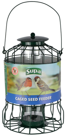 Supa Wild Bird Caged Seed Feeder Deters Squirrels and Larger Birds Such As Doves And Pigeons.