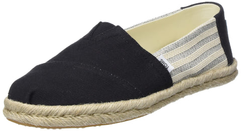 TOMS Women's Alpargata Rope Loafer Flat, Dark Black, 8 US