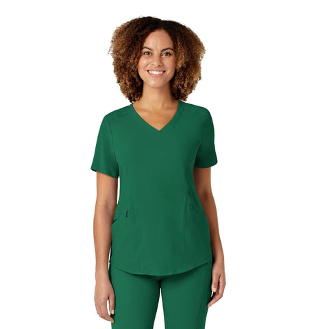 Wink Renew Women's V-Neck Scrub Top - Hunter, 1X