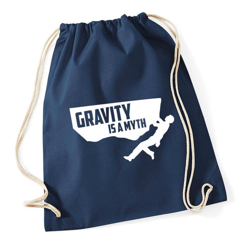 Hippowarehouse Gravity is a myth Drawstring Cotton School Gym Bag 37cm x 46cm, 12 litres