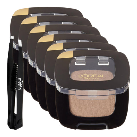 moofin Bundle of Double Sided Eyebrow Eyelash Tweezers -, and L'OrÃƒÆ’Ã†â€™Ãƒâ€ Ã¢â‚¬â„¢ÃƒÆ’Ã¢â‚¬Å¡Ãƒâ€šÃ‚Â©al Colour Riche Monos Eyeshadow, Cafe Au Lait, 0.12 oz., Pack of 6