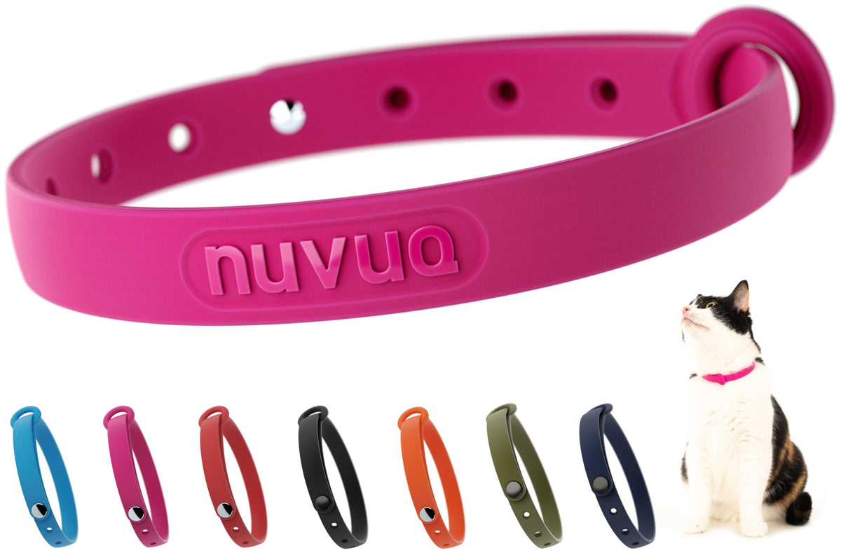Nuvuq Comfortable, Soft and Light Cat Collar with Breakaway Snap Button (Raspberry Pink)