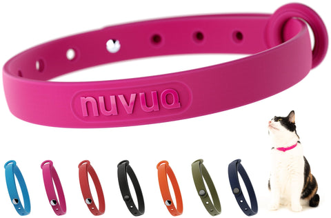 Nuvuq Comfortable, Soft and Light Cat Collar with Breakaway Snap Button (Raspberry Pink)