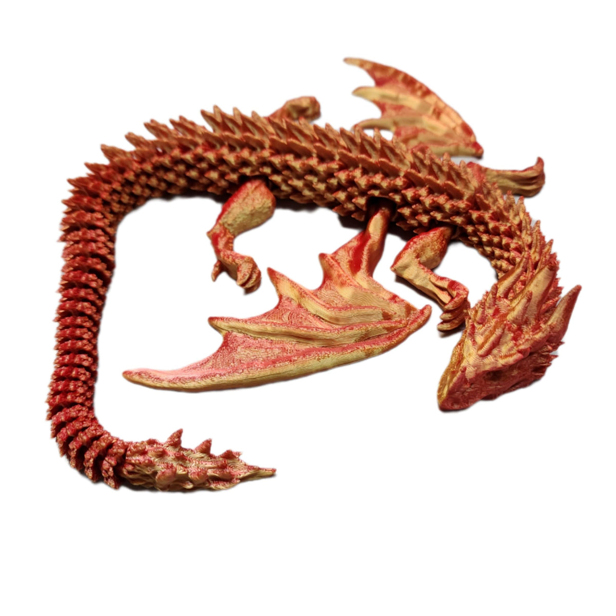 Articulating Flying Dragon 3D printed (Red/Gold)