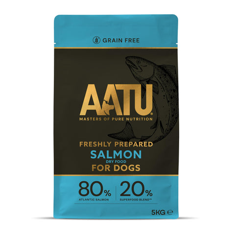AATU 80/20 Complete Dry Dog Food, Salmon 10kg - Dry Food Alternative to Raw Feeding, High Protein. No Nasties, No Fillers. (Packaging may vary).