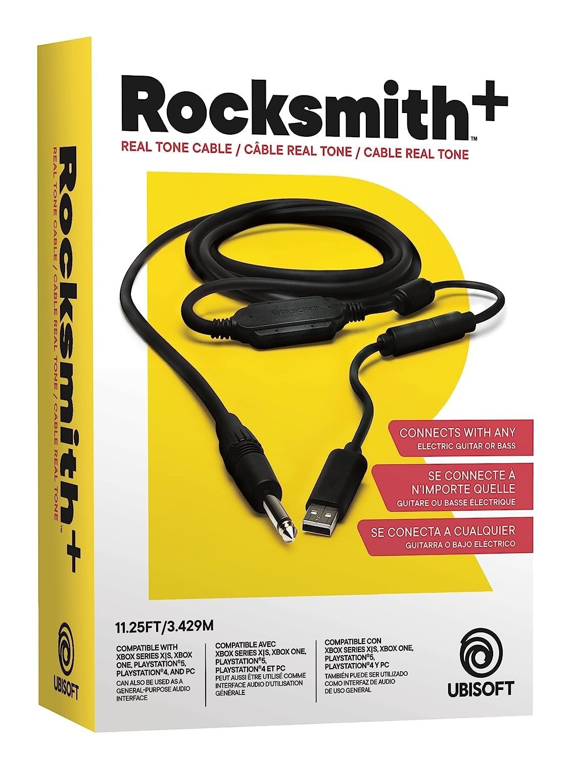 Ubi Soft Rocksmith Real Tone Cable - Official USB Guitar Cable for Rocksmith Game - Compatible with PC, Mac, Xbox, and PlayStation - High Quality, Durable, and Easy to Use