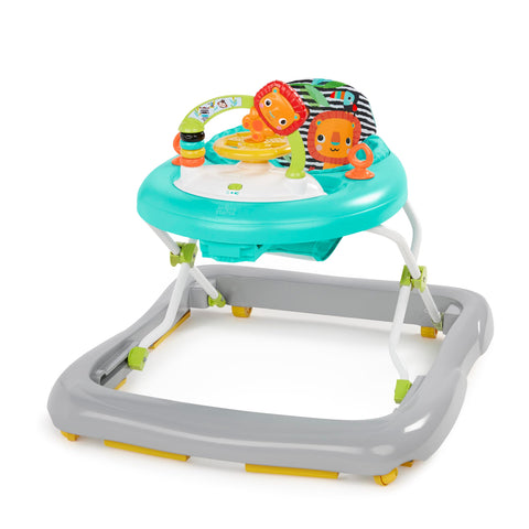 Bright Starts, Zig Zag Zebra Baby Walker with Removable Activity Toy Station, Adjustable Height, Easy-Fold Frame for Storage, Easy to Clean, Ages 6 months plus