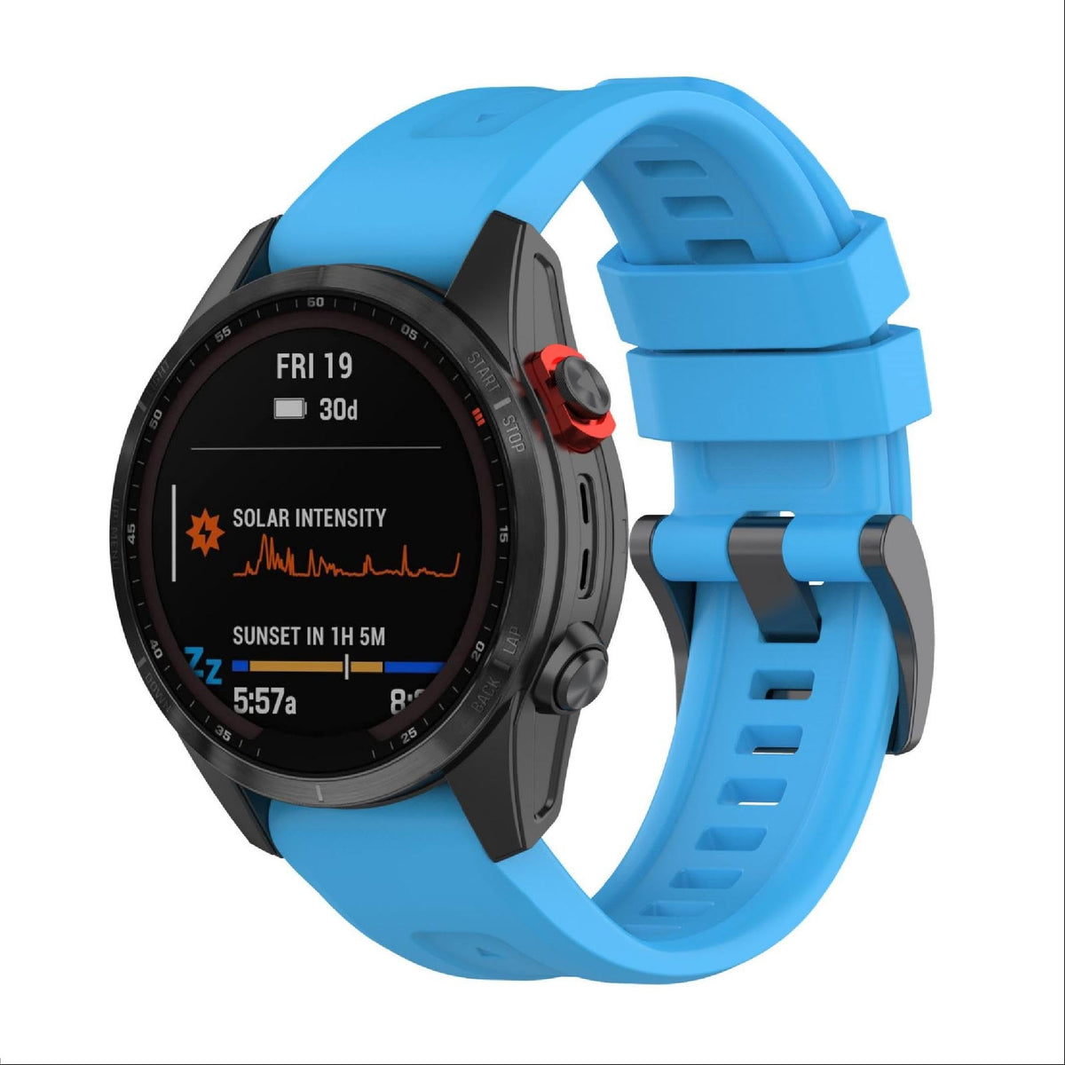 GIOPUEY Strap Compatible with Garmin Fenix 8 47MM/Fenix E 47MM, Soft silicone Watch Strap, Strap Replacement [Wear-resistant] [breathable] - sky blue