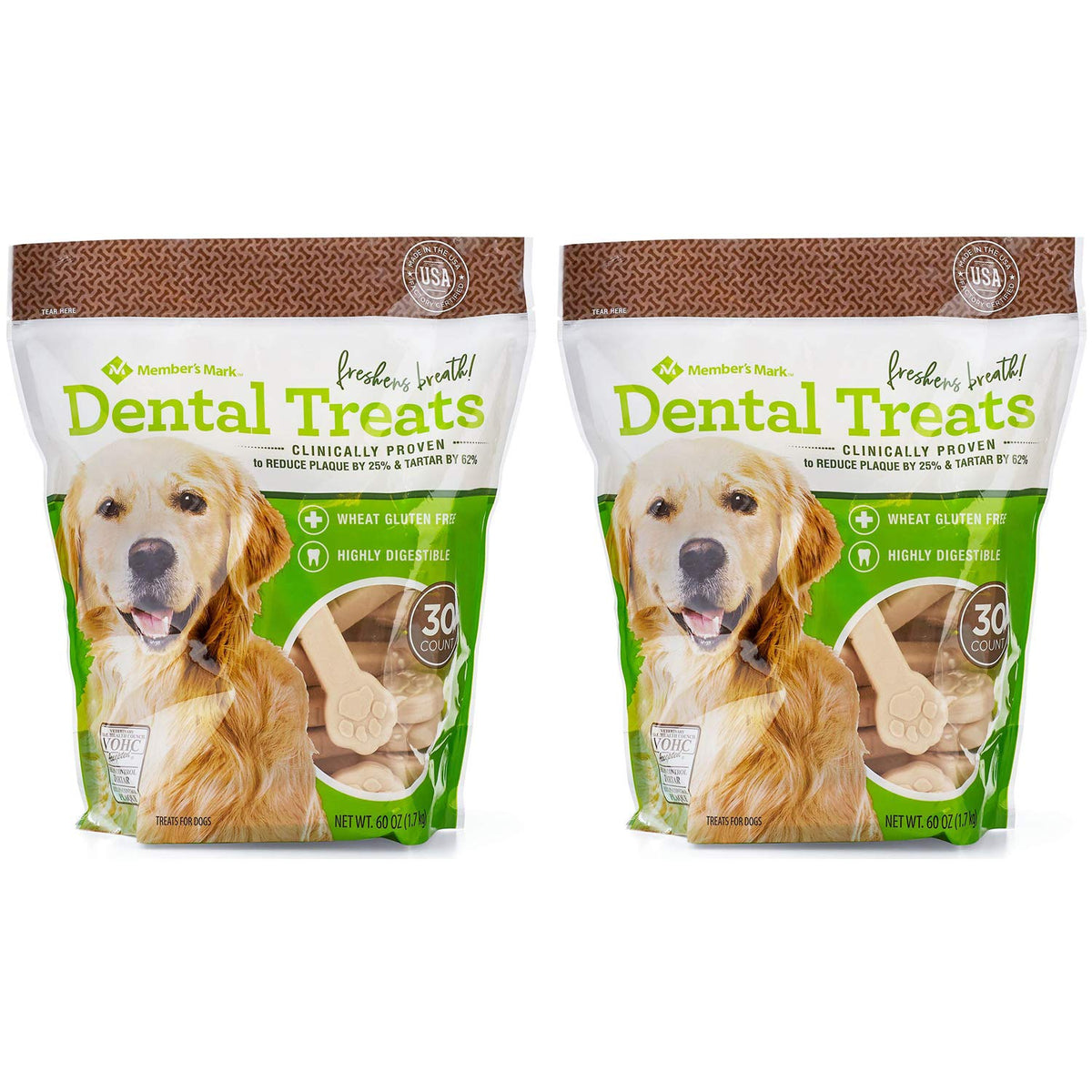 Members Mark Dental Chew Treats for Dogs 30 ct. / 2 Pack