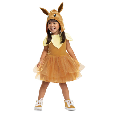 Disguise Eevee Costume Tutu, Official Pokemon Toddler Costume Dress and Headpiece, Size (4-6x)
