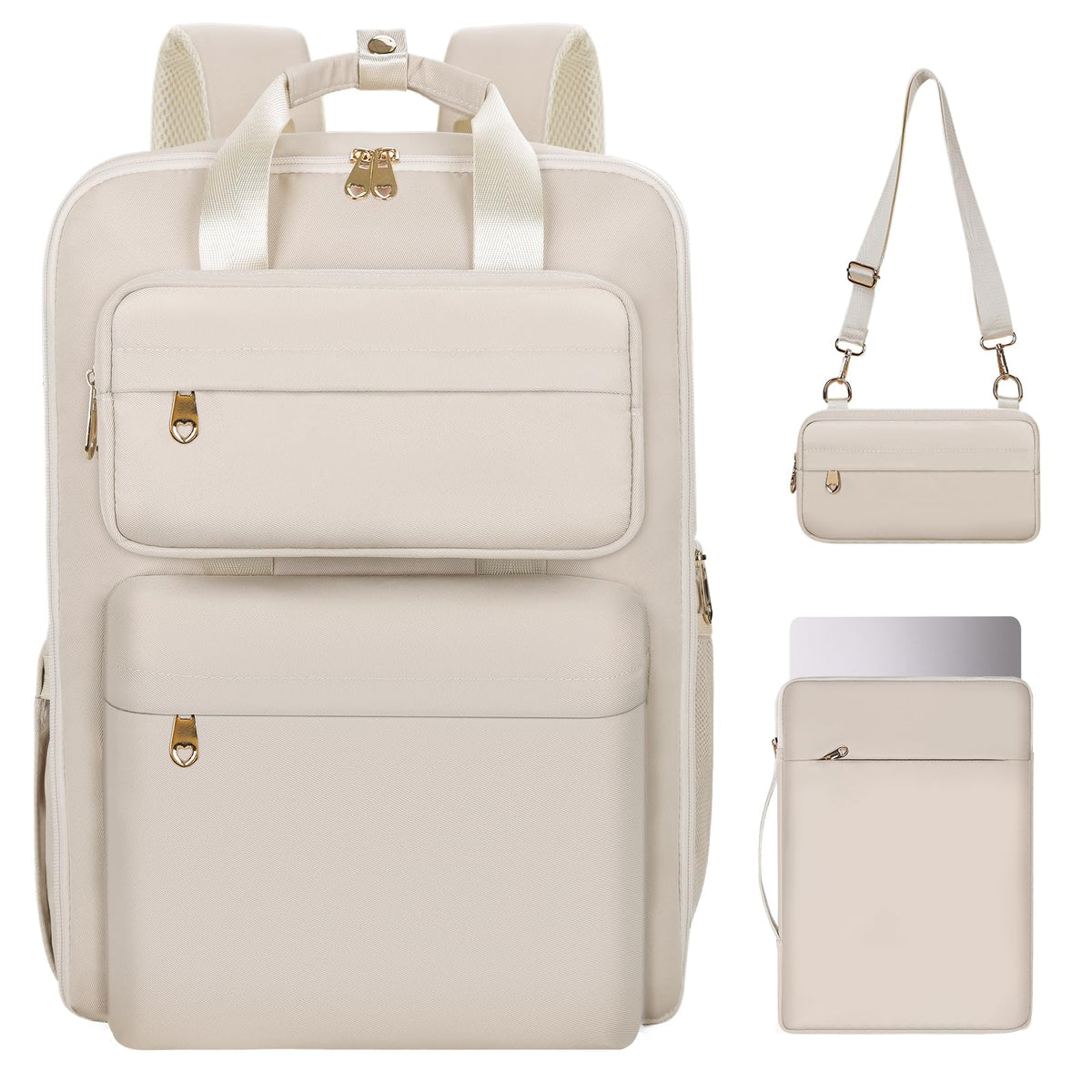 BERTASCHE Women's Expandable Travel Backpack, beige, 43 * 30* 18CM