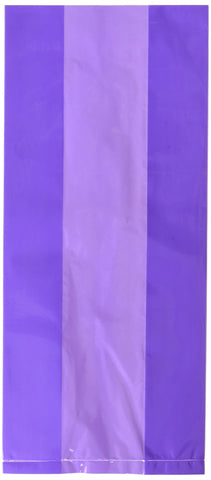 Amscan New Purple Large Cello Party Bags - 11.5" x 5" (12 Packs of 25) - Perfect for Gift Packaging & Event Celebrations - 300 Ct.