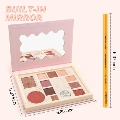 Boobeen 12 Colors Eyeshadow Palette - Matte & Shimmer Highly Pigmented Eye Shadow Powder Makeup, Ultra-blendable Long Lasting Neutral Eye Palette, Great for Travel