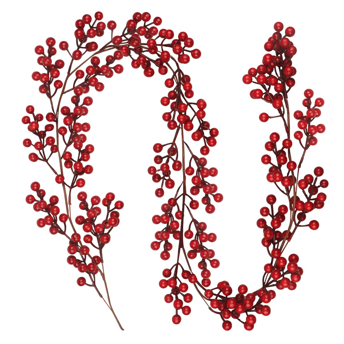 180cm Red Berry Christmas Garland Decoration, Christmas Artificial Burgundy Berry Garland Wreath Winter Red Berries Garland for Home Mantle Fireplace Winter Season Holiday Indoor Outdoor Decor…