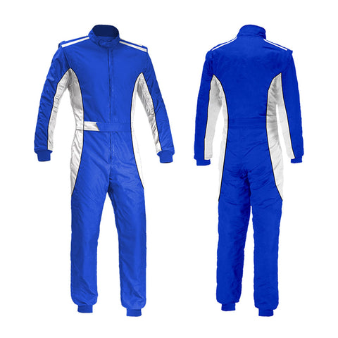 Jueshanzj Kart Racing Suit One Piece Track Racing Suit Karting Suit Blue2 XL