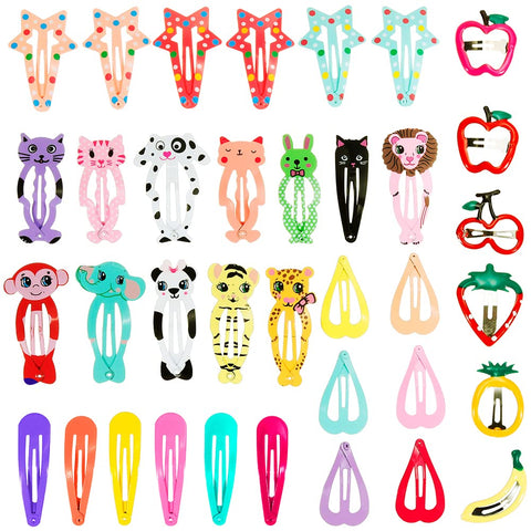Hair Clips, Lictin 36 Pcs Cute Hair Clips Girl, Mini Metal Snap Hair Clips for Little Girls Baby Kids, Colorful Small Hair Barrettes, Accessories for Fine Hair