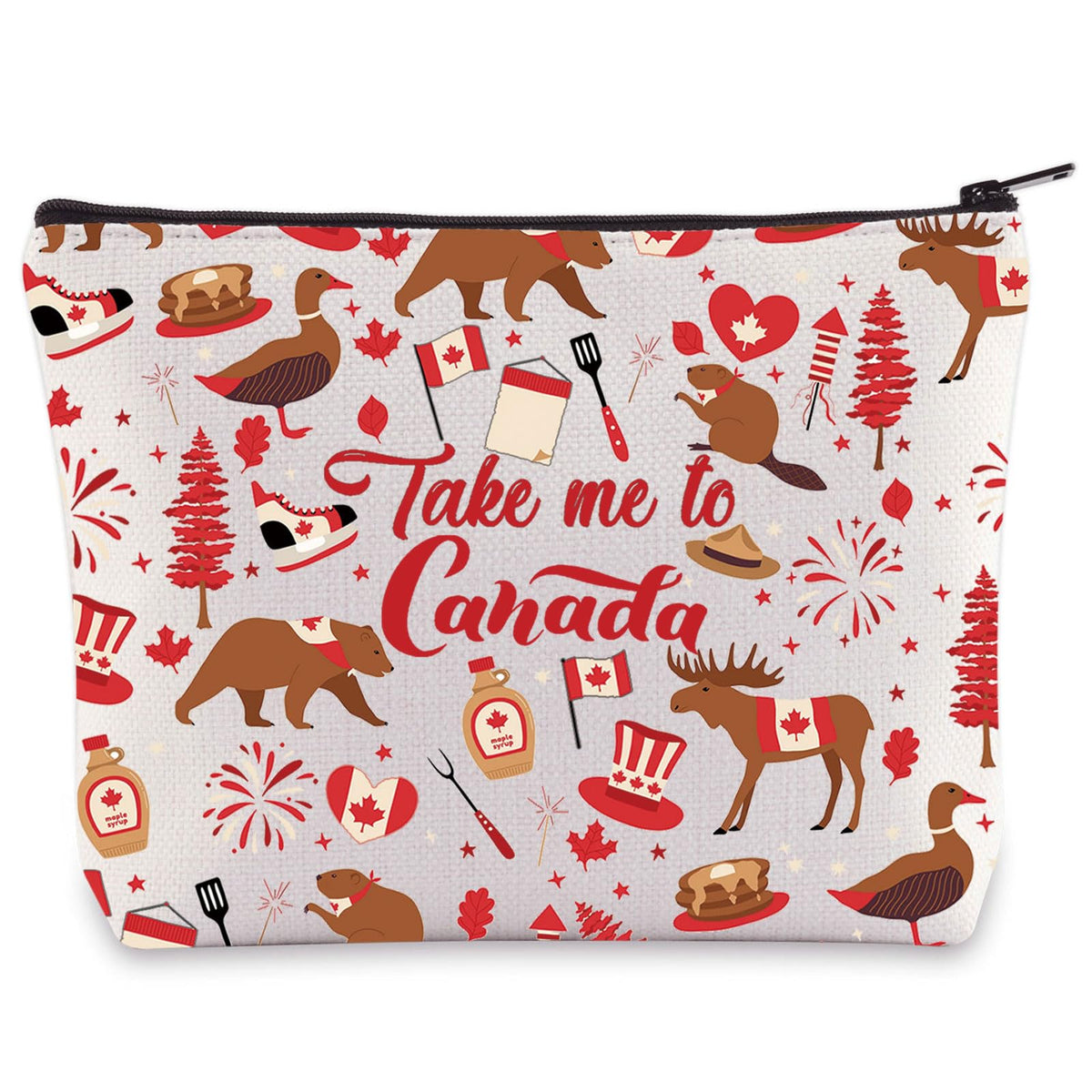 WZMPA Canada Travel Cosmetic Bag Canada Souvenir Gifts Take Me To Canada Zipper Pouch Bag Canada Trip Merchandise, To Canada