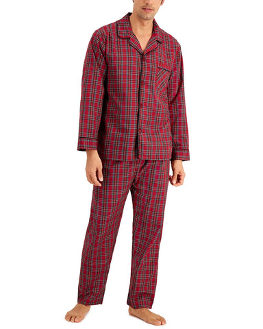Hanes Men's Woven Plain-Weave Pajama Set