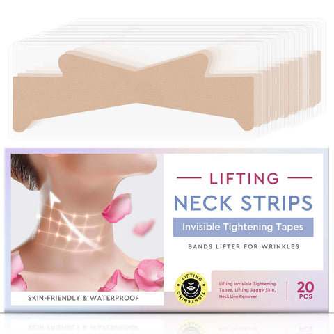 Generic Neck Wrinkle Patches, High Elastic Neck Strips - Instant Neck Firm Tape for Lifting Loose Skin, Improve Neck Fine Lines & Wrinkles, 20 Count