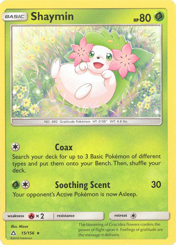 Pokemon - Shaymin - 15/156 - Holo Rare - Sun & Moon: Ultra Prism