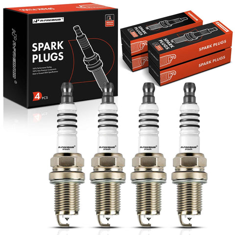 A-Premium Iridium Platinum Spark Plugs Compatible with Volkswagen Jetta, Passat, Golf, Golf R, Tiguan, Beetle, CC, Eos, GTI & Audi A4, A4 Quattro, Q5, A5, A5 Quattro, A6, A3, Q3, TT, 2.0L, Pack of 4