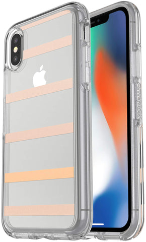 OtterBox SYMMETRY CLEAR SERIES Case for iPhone Xs & iPhone X - Retail Packaging - INSIDE THE LINES (CLEAR/INSIDE THE LINES)