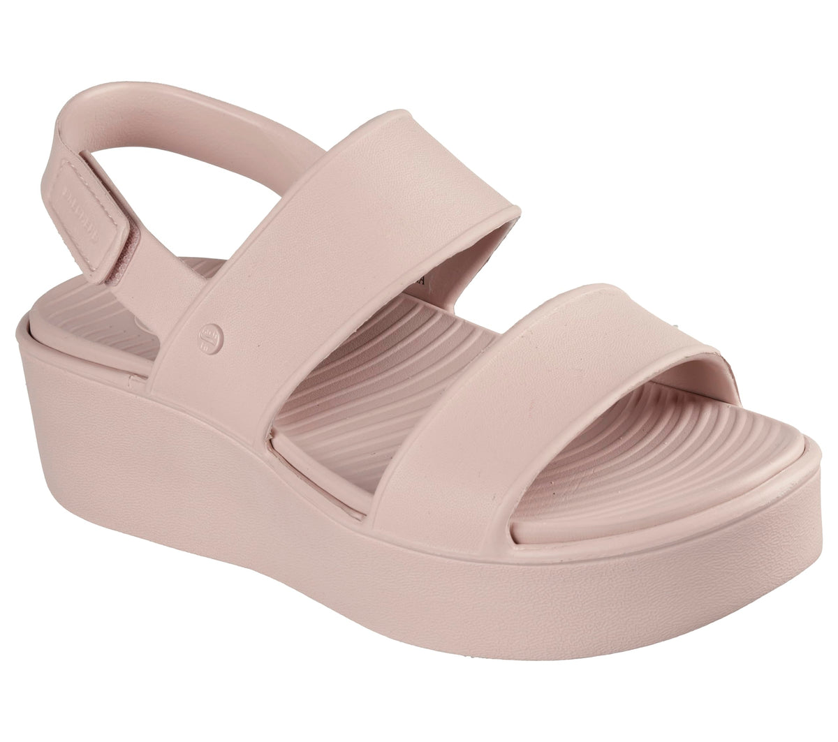 SKECHERS Women's Platform Sandal Wedge, Light Pink, 11