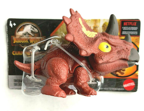 Figurine JurassicWorld 2021 Camp Cretaceous Snap Squad [Triceratops] Brown - Netflix 2" inch Chomper