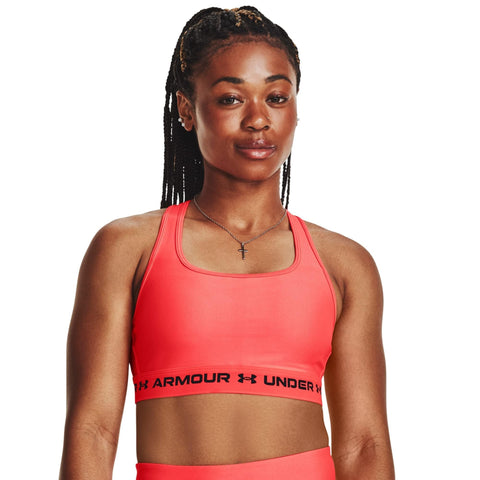 Under Armour Womens Medium Support Crossback Sports Bra Top Beta/Black L