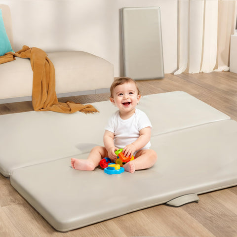 Baby Play Mat for Floor- 1.2" Thick, Foldable, Waterproof, 50×50 Playpen Mat, Non-Toxic, Easy to Clean, Thickened Foam Cushioned, Perfect for Tummy Time & Crawling, Babies & Toddlers