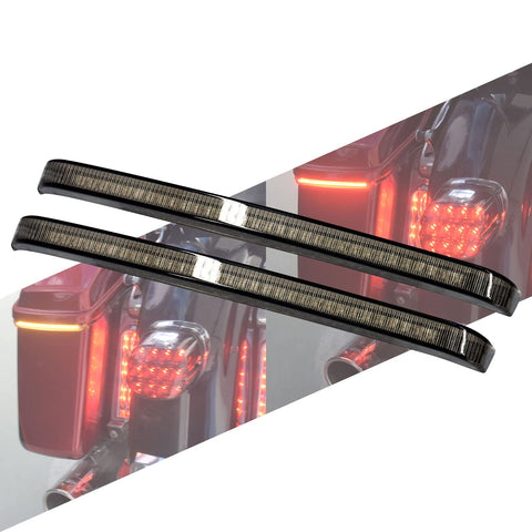 HCmotorku Motorcycle LED Saddlebag Tail Light Running Brake Sequential Turn Signal Lamp Fit for Harley Touring Road King Road Gilde Street Gilde Electra Glide Ultra Limited 2014-2023 Smoked Lens