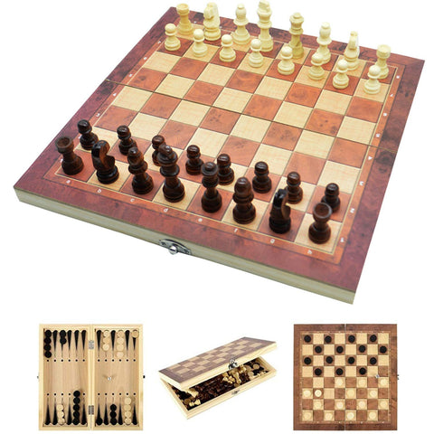 Jsdoin 3 in 1 Chess Set - 12"x12", Educational Fold Out, Wooden Chess Kit cardboard for Boys, Girls, Family Games(29cmÃƒÆ’Ã†â€™Ãƒâ€ Ã¢â‚¬â„¢ÃƒÆ’Ã‚Â¢ÃƒÂ¢Ã¢â‚¬Å¡Ã‚Â¬ÃƒÂ¢Ã¢â€šÂ¬Ã‚Â29cm) (12"x12")